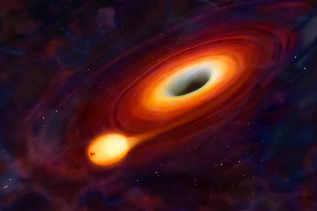 Star Supermassive Black Hole TDE Art Concept