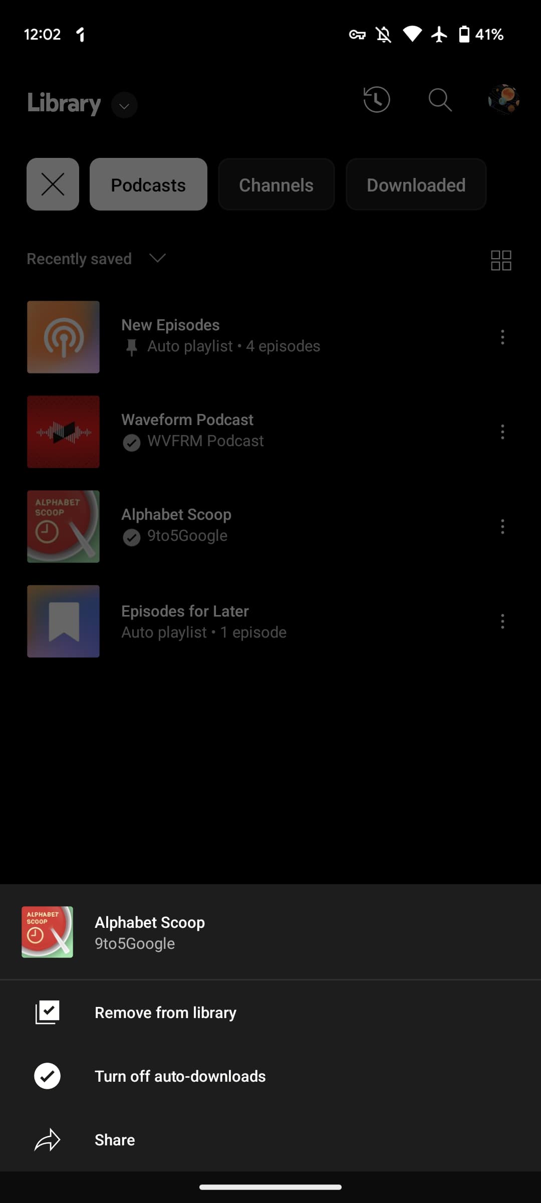Descargar automáticamente podcasts de música de YouTube
