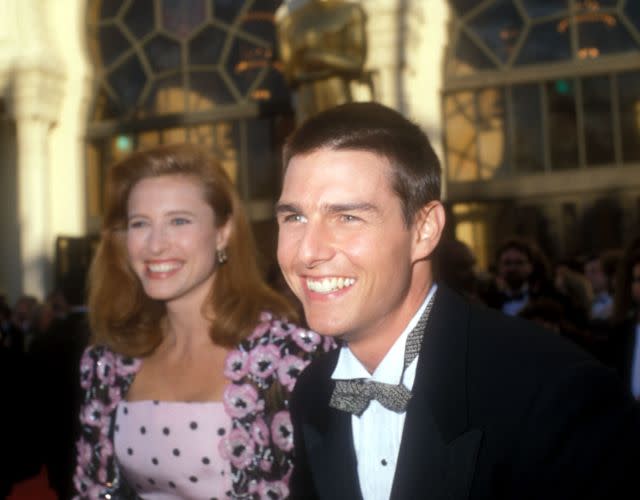 Mimi Rogers y Tom Cruise en la 61ª edición de los Premios Anuales de la Academia, llegando al Shrine Auditorium de Los Ángeles, California, Estados Unidos.  (Foto de Barry King/WireImage)