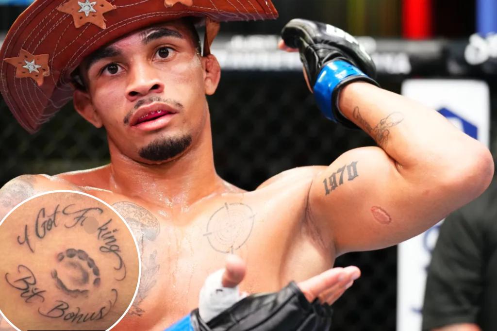 Andre Lima de UFC se hace un tatuaje con una marca de mordedura, una recompensa de Dana White
