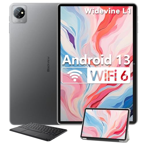 Blackview Tablet 10 Pulgadas, WiFi6 Tablet Android 13, Tab30WiFi Quad-Core Tablets, 6GB RAM 64GB ROM/TF 1TB, Widevine L1 FHD+ Tabletas, Cámara Dual/5100mAh/BT 5.2/Google GMS/Tipo C 2024 PC Tablet