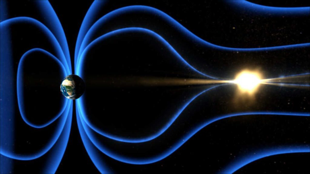 illustration shows magnetic field lines around the Earth reconnecting in the magnetotail, usually one of the first signs of a substorm. An internally funded Southwest Research Institute project is investigating the nature of substorms, specifically a 2017 event when reconnection appeared to occur without inciting a substorm.