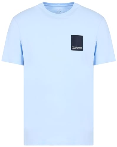 Armani Exchange Edición Limitada Milano Edition Regular Fit Patch Logo tee Camiseta, Placid Blue, M para Hombre